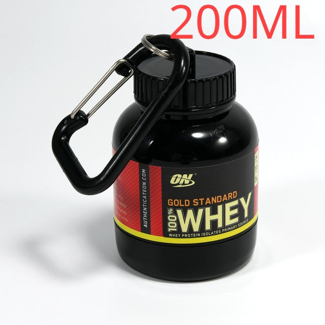 100/200ML Portable Mini Protein Powder Bottle with Keychain
