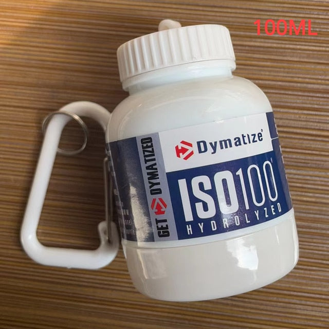 100/200ML Portable Mini Protein Powder Bottle with Keychain