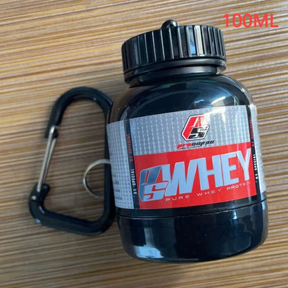 100/200ML Portable Mini Protein Powder Bottle with Keychain