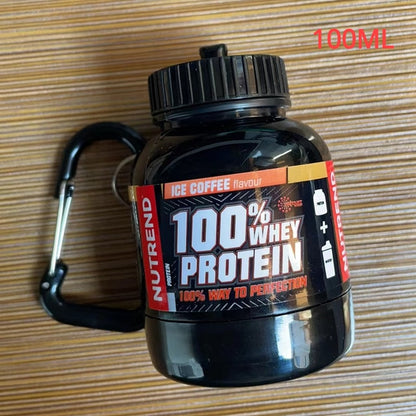 100/200ML Portable Mini Protein Powder Bottle with Keychain
