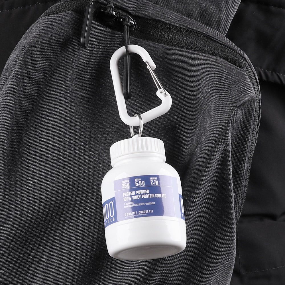 100/200ML Portable Mini Protein Powder Bottle with Keychain