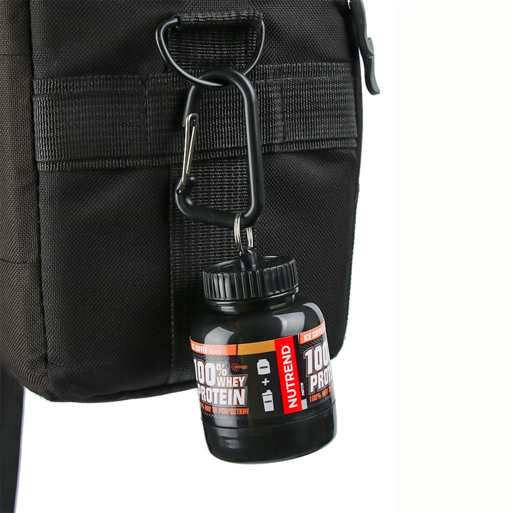100/200ML Portable Mini Protein Powder Bottle with Keychain